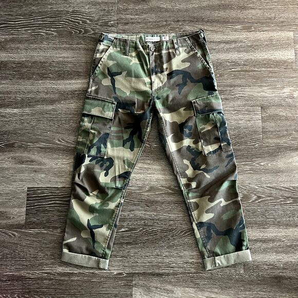 NWOT RE/DONE Originals Cargo Pants Camo Size 27 Green Military Utility Pockets - Picture 12 of 16